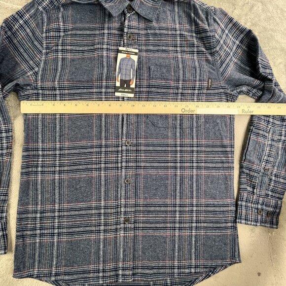 Eddie Bauer Shirt Men Small Blue Plaid Bristol Flannel Button Up Soft Cotton NWT - Picture 5 of 10